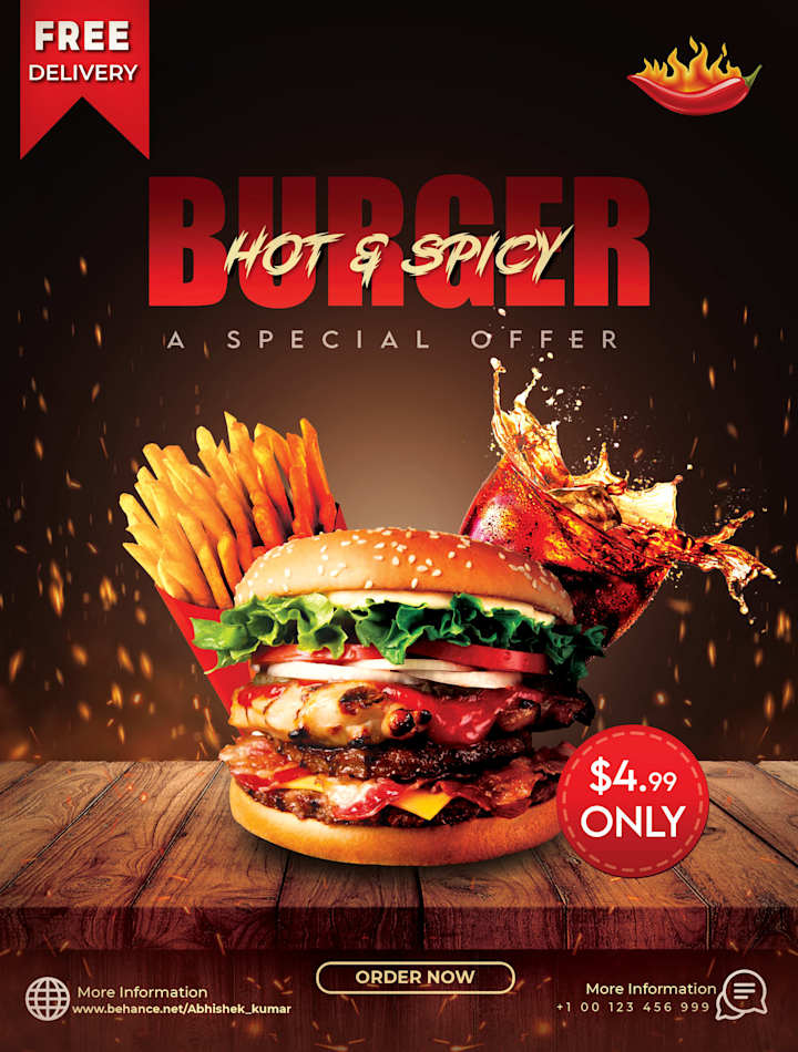 Cover image for Burger Restaurant Advertising Poster/Flyer | Photoshop