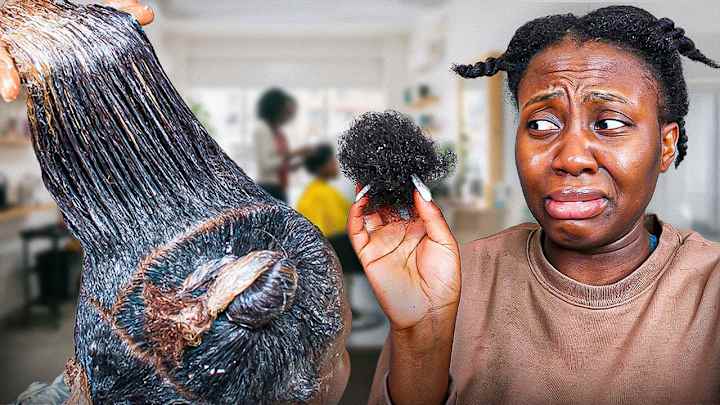 Cover image for BLACK WOMAN SHOWS UP IN NATURAL HAIR AND GOT RELAXED 😳 THEY DI…