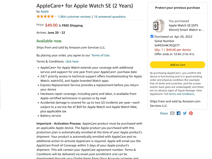 Cover image for Purchase AppleCare+ For Your Apple Products