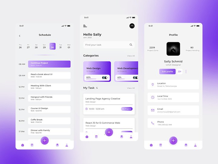 Cover image for Task Management 0.2 ___ App by Sally kutarashvili on Dribbble