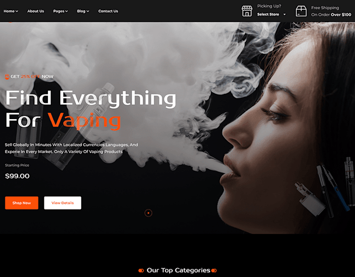 Cover image for Best Vape For Sell Landing Page Design :: Behance