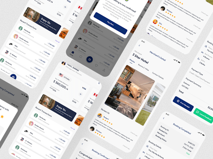 Cover image for UI/UX Design for Financial App with Merchant Booking 