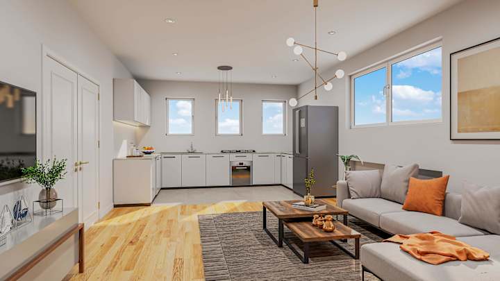 Cover image for Modern Virtual Renovation – Kitchen & Living Room Makeover