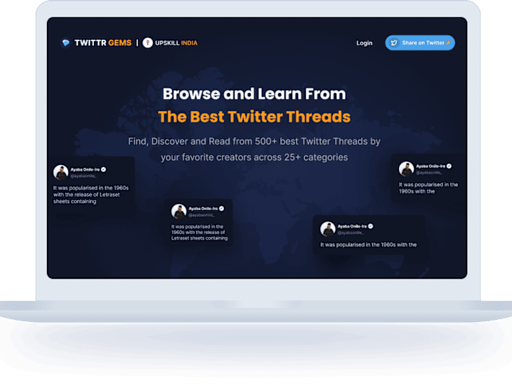 Cover image for Landing page Design: Twitter Gems