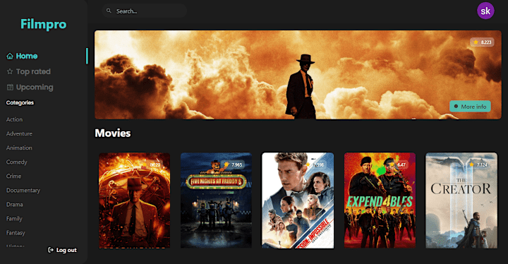 Cover image for Modern movie web app built using React.js and Firebase