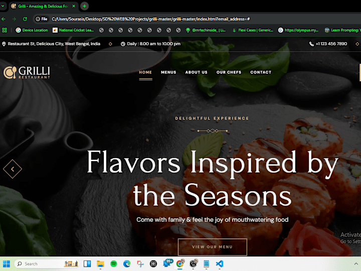 Cover image for Responsive Frontend Development Website for Restaurant owners