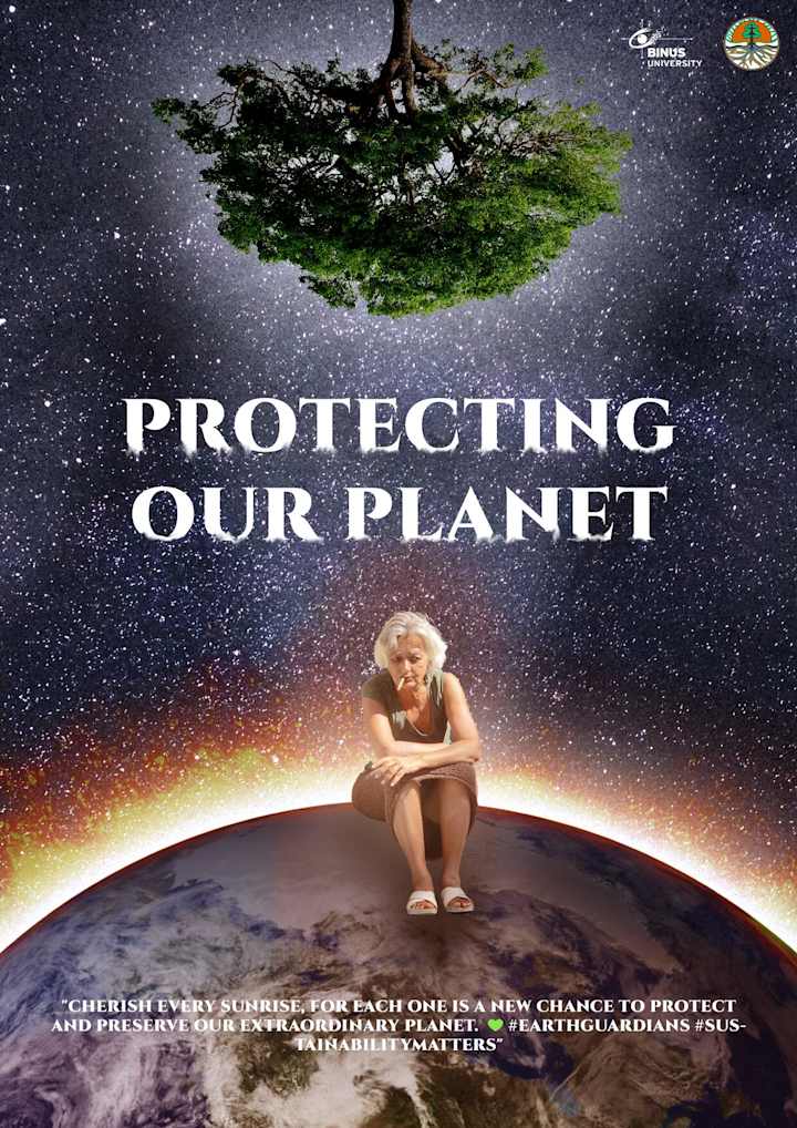 Cover image for Poster lingkungan hidup "Protecting our planet "