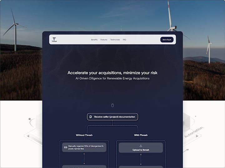 Cover image for Thresh · Renewable Energy Acquisitions SaaS —  Framer Web Dev 💻