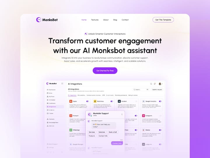 Cover image for MonksBot: Redefining UI/UX, Branding & Webflow