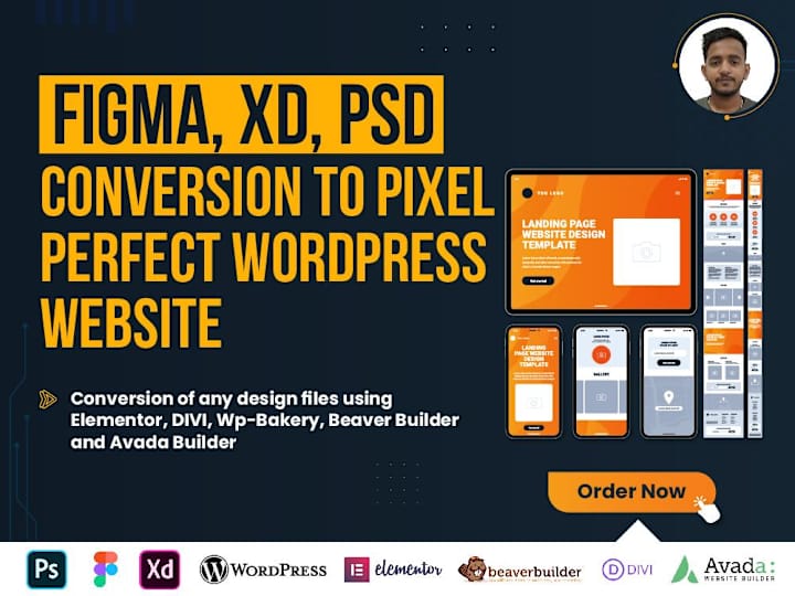 Cover image for Figma, PSD, XD Designs to WordPress | Top WP Development Service