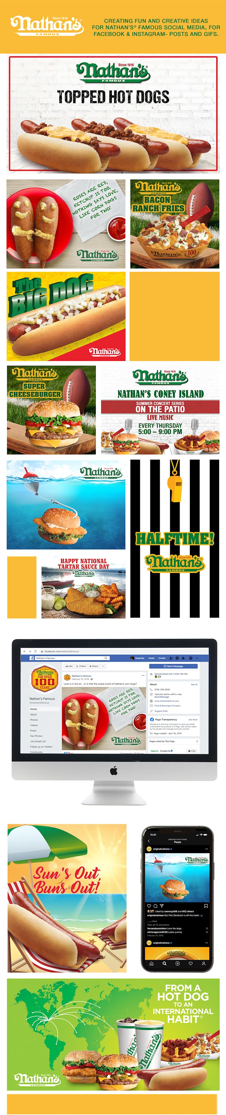 Cover image for Social Media- Nathan's Famous on Behance