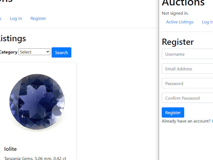 Cover image for Stone Auction Site