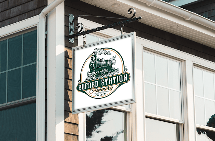 Cover image for Vintage Hand Drawn Logo for Buford Station Creamery :: Behance