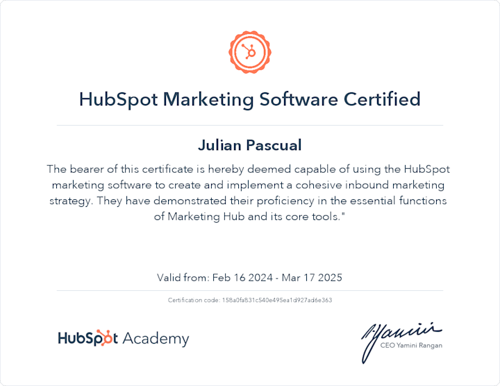 Cover image for HubSpot Software Certified