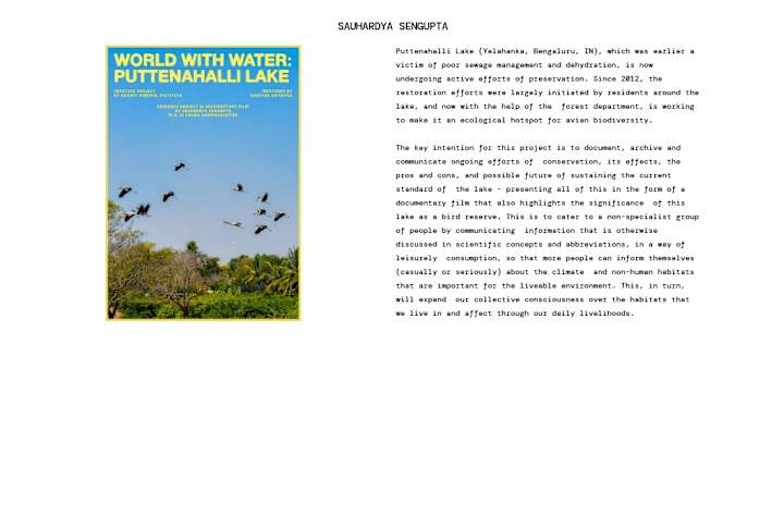 Cover image for World With Water : Puttenahalli Lake (Yelahanka)