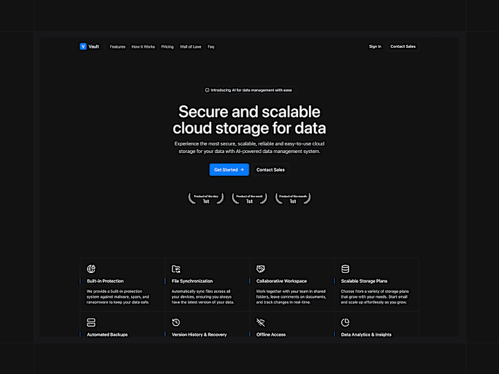 Cover image for Vault - Premium SaaS Marketing Template Design