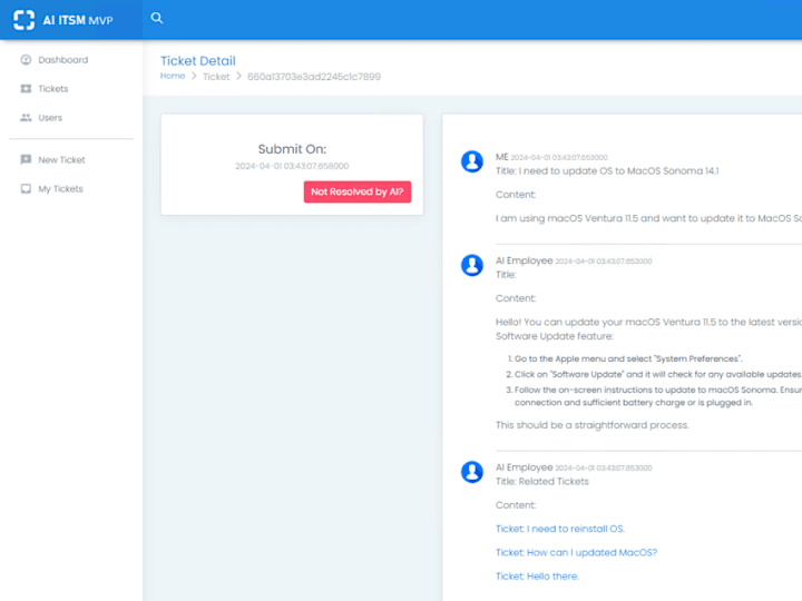 Cover image for AI- IT Service Management, MVP