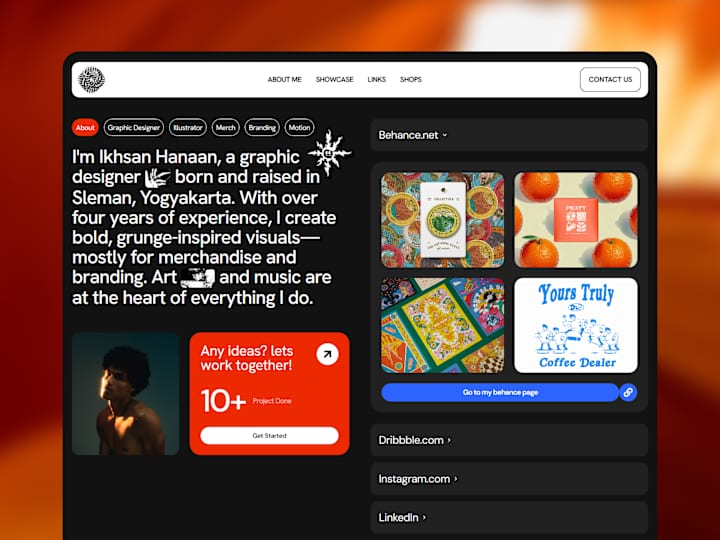 Cover image for Bio-link design concept for graphic designer