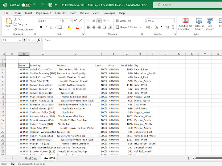 Cover image for Data Formatting and Cleaning Project