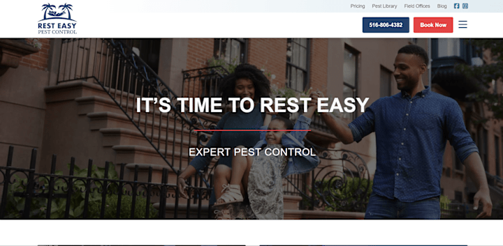 Cover image for Pest Control Service Website Design | Rest Easy Pest Control