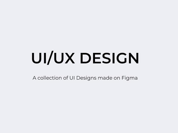 Cover image for UI/UX Designs (Web)