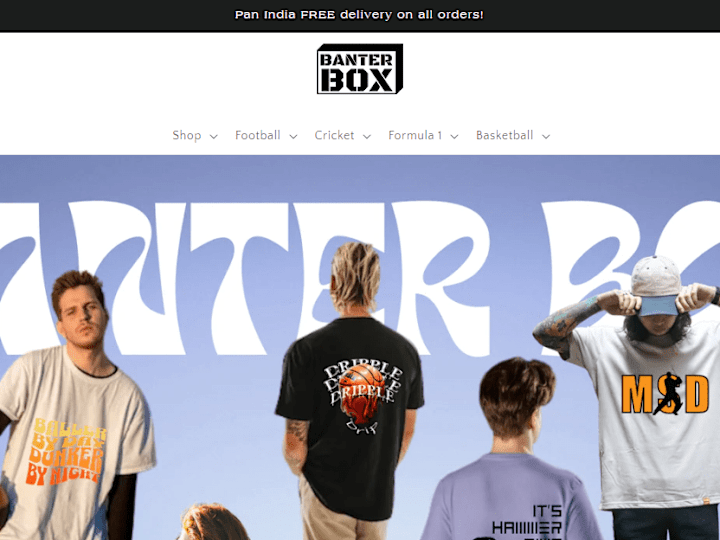 Cover image for Banter Box - Sports Apparels & Accessories Ecommerce Store