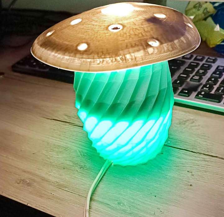 Cover image for Nightstand mushroom lamp