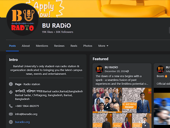 Cover image for Social Media Management for BU RADiO & Rush Manager