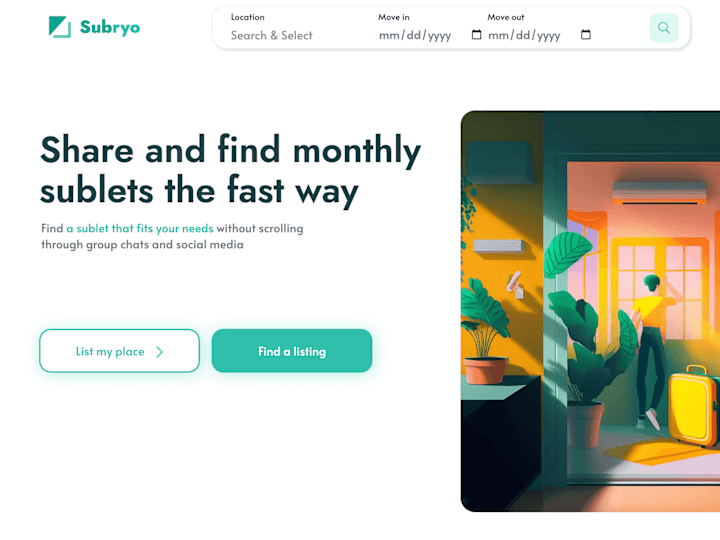 Cover image for Subryo | Find and Share a Sublet