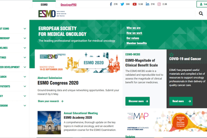 Cover image for ESMO New Websites