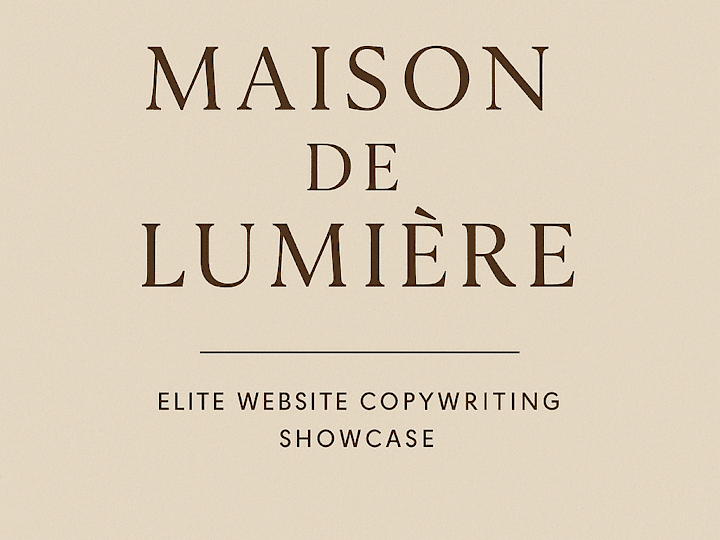 Cover image for Maison de Lumière – Elite Website Copywriting Showcase