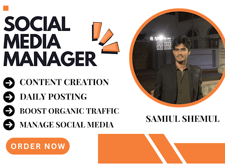 Cover image for I'll be your social media manager and  social media marketer.