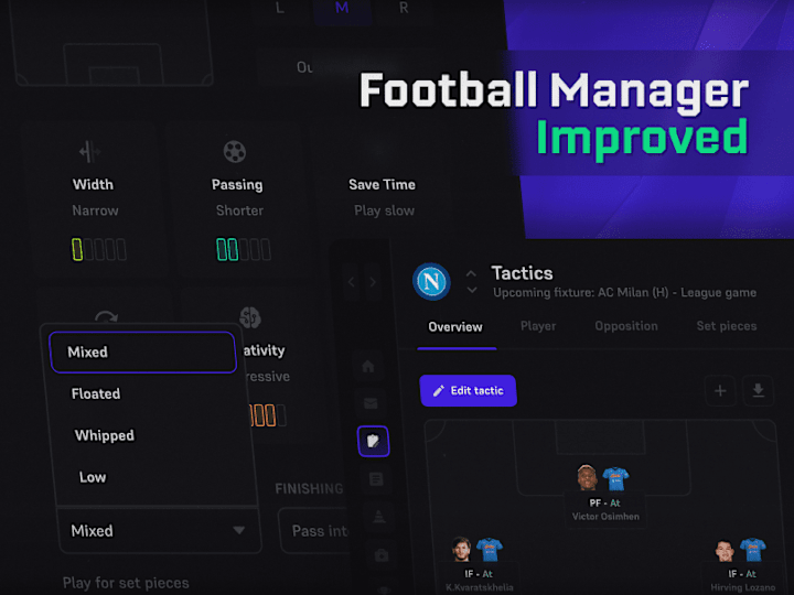 Cover image for Football Manager Improved - UI/UX Design