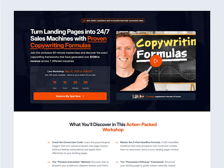 Cover image for Lead Generation Landing Page for Webinar