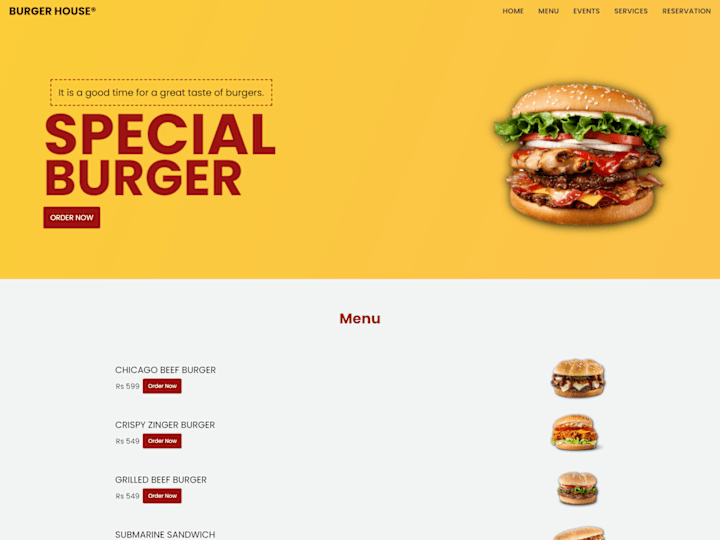 Cover image for Burger House Website