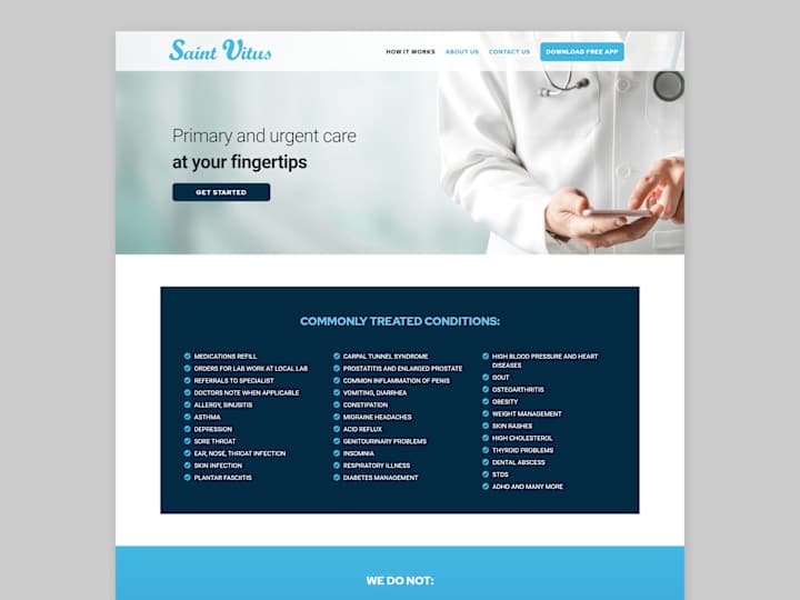 Cover image for Clean telemedicine website design