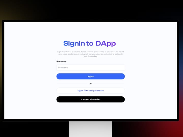 Cover image for Login screen for a decentralized application for web3