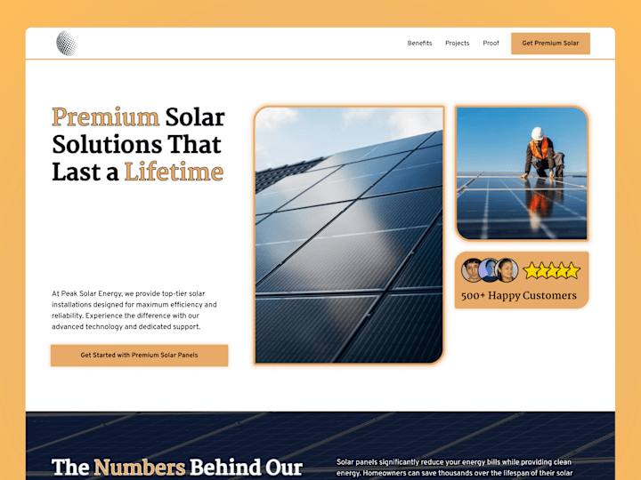 Cover image for Peak Solar Energy ⚜️ | Solar Company Website Design