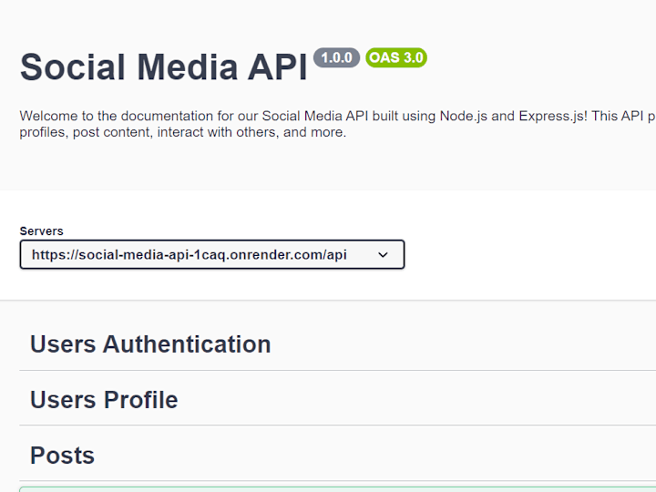 Cover image for Social Media API