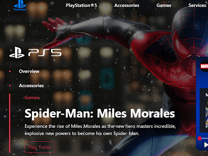 Cover image for PlayStation 5 Landing Page – Custom Modern UI