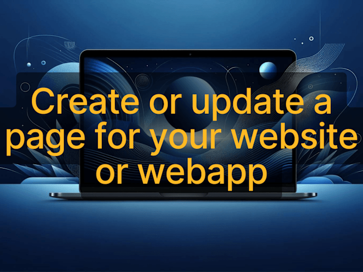 Cover image for Build or update a website or webapp page