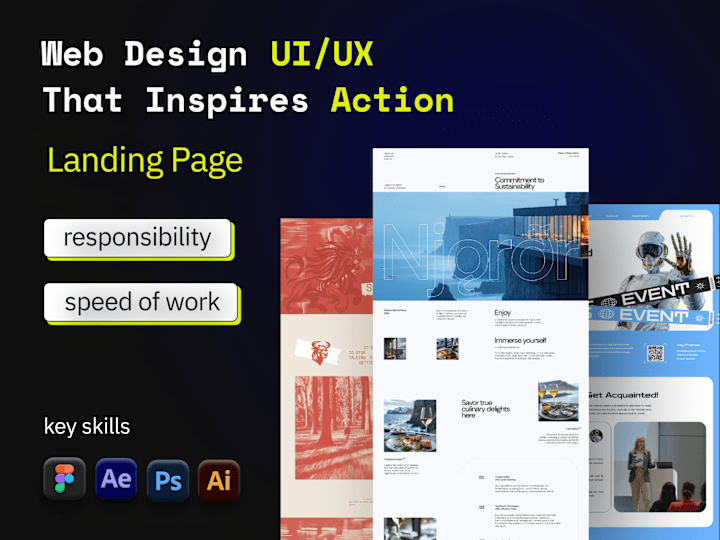 Cover image for Landing Page UI UX design: responsive, creative and modern