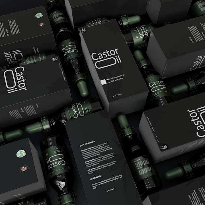 Cover image for Castor Oil 3D Product Visualization :: Behance