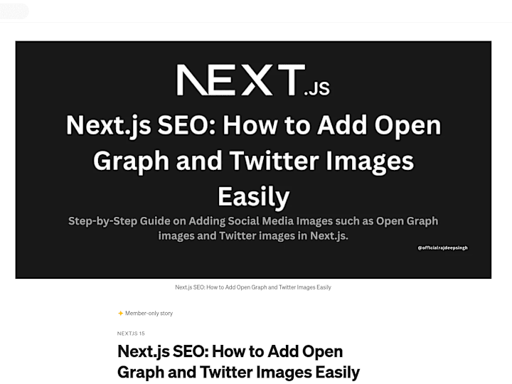 Cover image for Next.js SEO: How to Add Open Graph and Twitter Images Easily