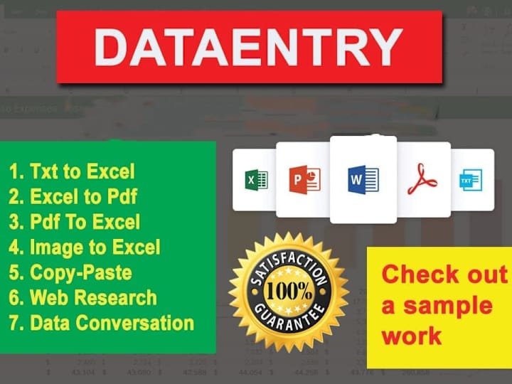 Cover image for I Will Handle Data Entry, Typing, Research & Formatting