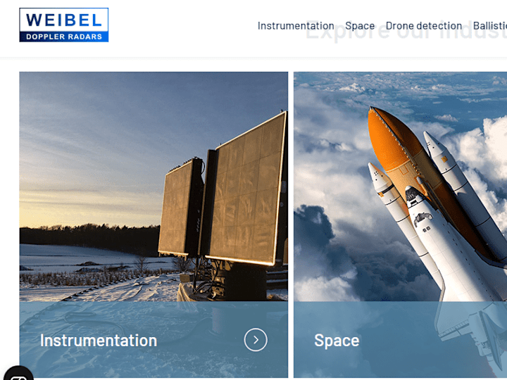 Cover image for Website design and development on Weibel Doppler Radars