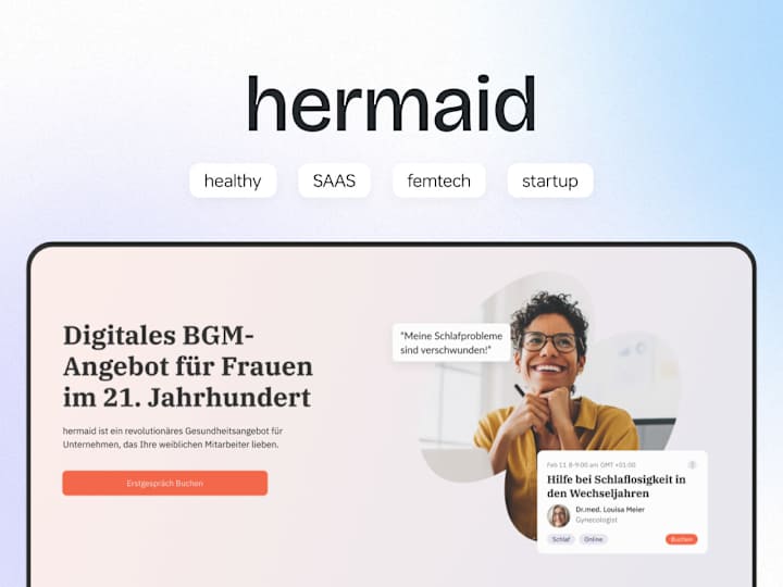 Cover image for hermaid | Femtech heath website