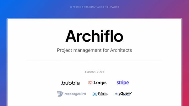 Cover image for Archiflo - Project management for Architects