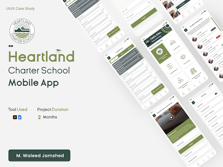 Cover image for Heartland Charter School  Branding plus UI/UX Design