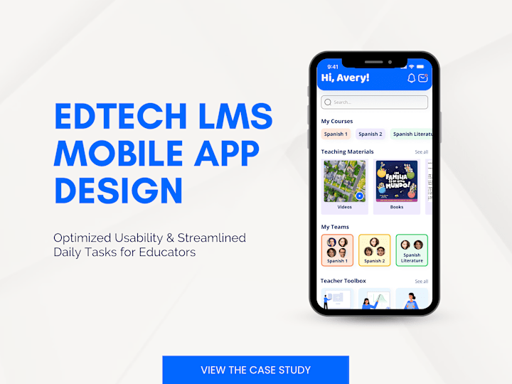 Cover image for EdTech LMS Mobile App | UX + UI Design